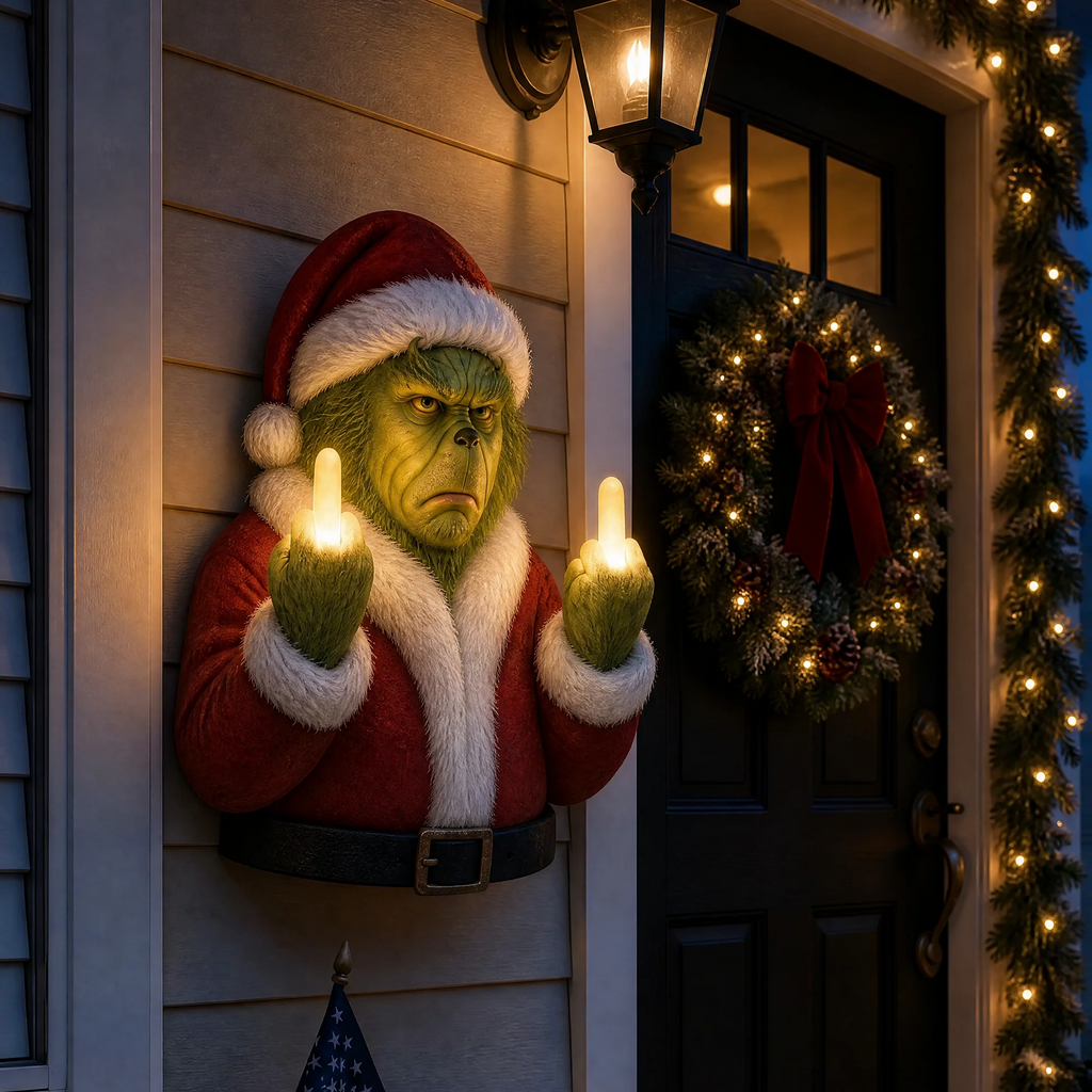 Grinch Middle Finger Christmas Light