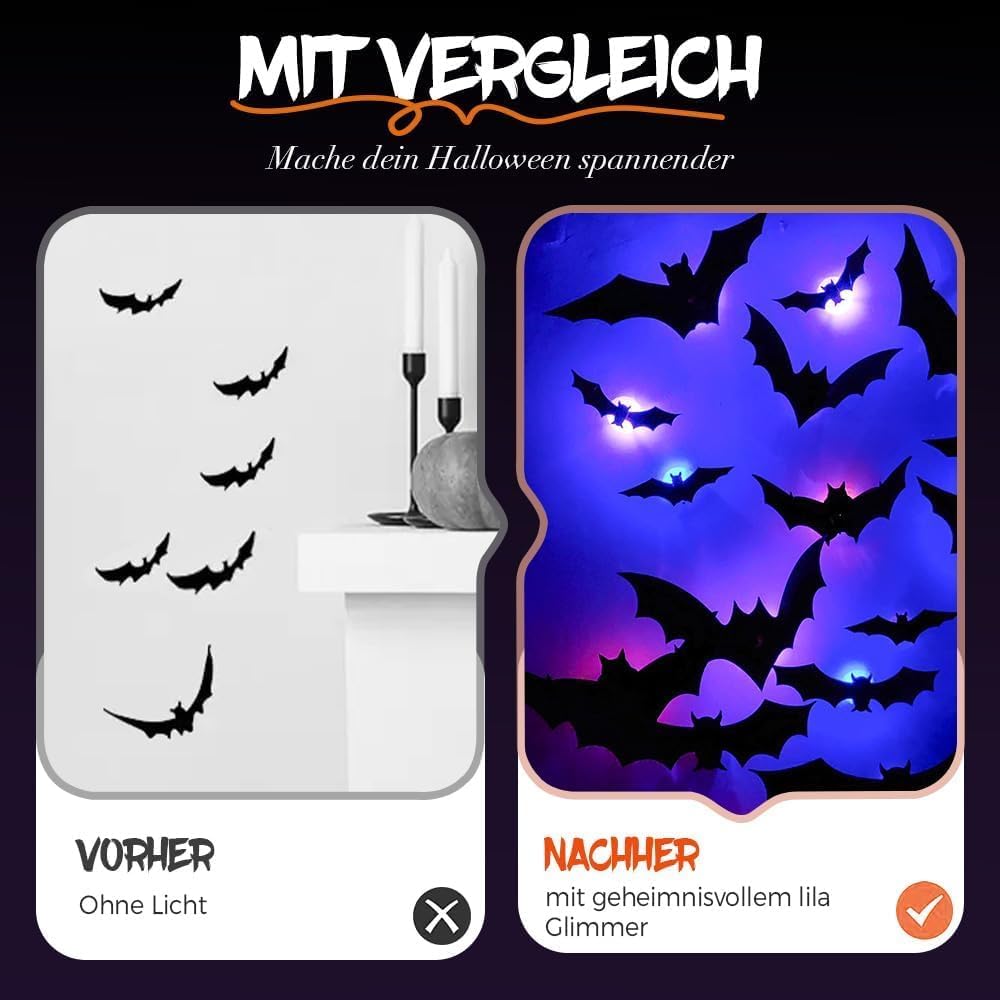 3D LED Halloween Bats