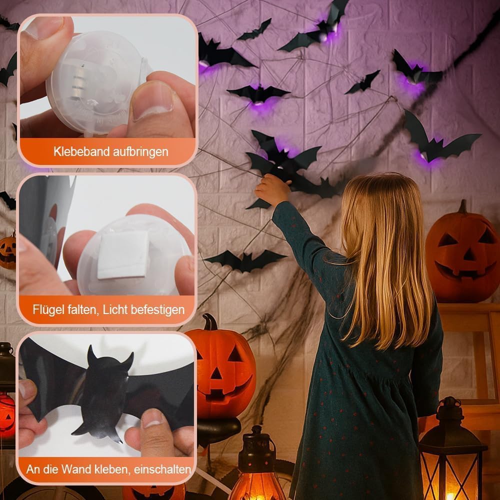 3D LED Halloween Bats