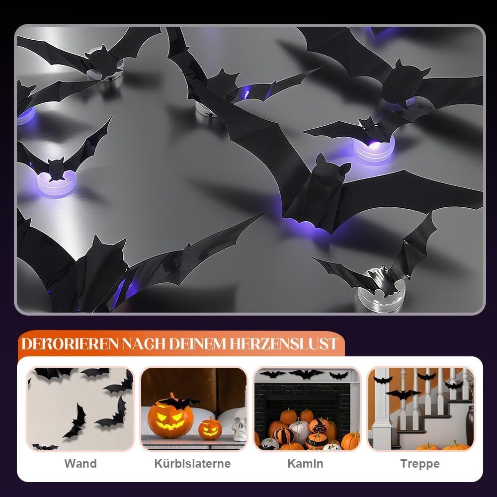 3D LED Halloween Bats