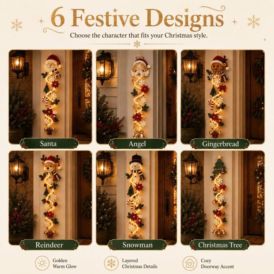 Glowing Christmas Door Hanger – 6 Festive Designs