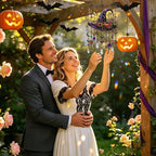 Halloween Black Cat Moon Wind Chime
