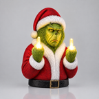 Grinch Middle Finger Christmas Light