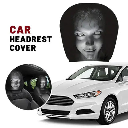 Horror Face Car Headrest Covers
