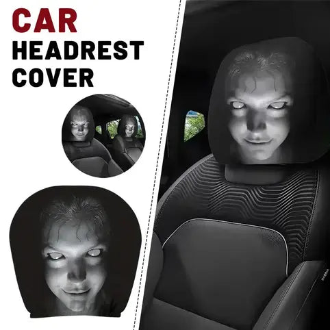 Horror Face Car Headrest Covers