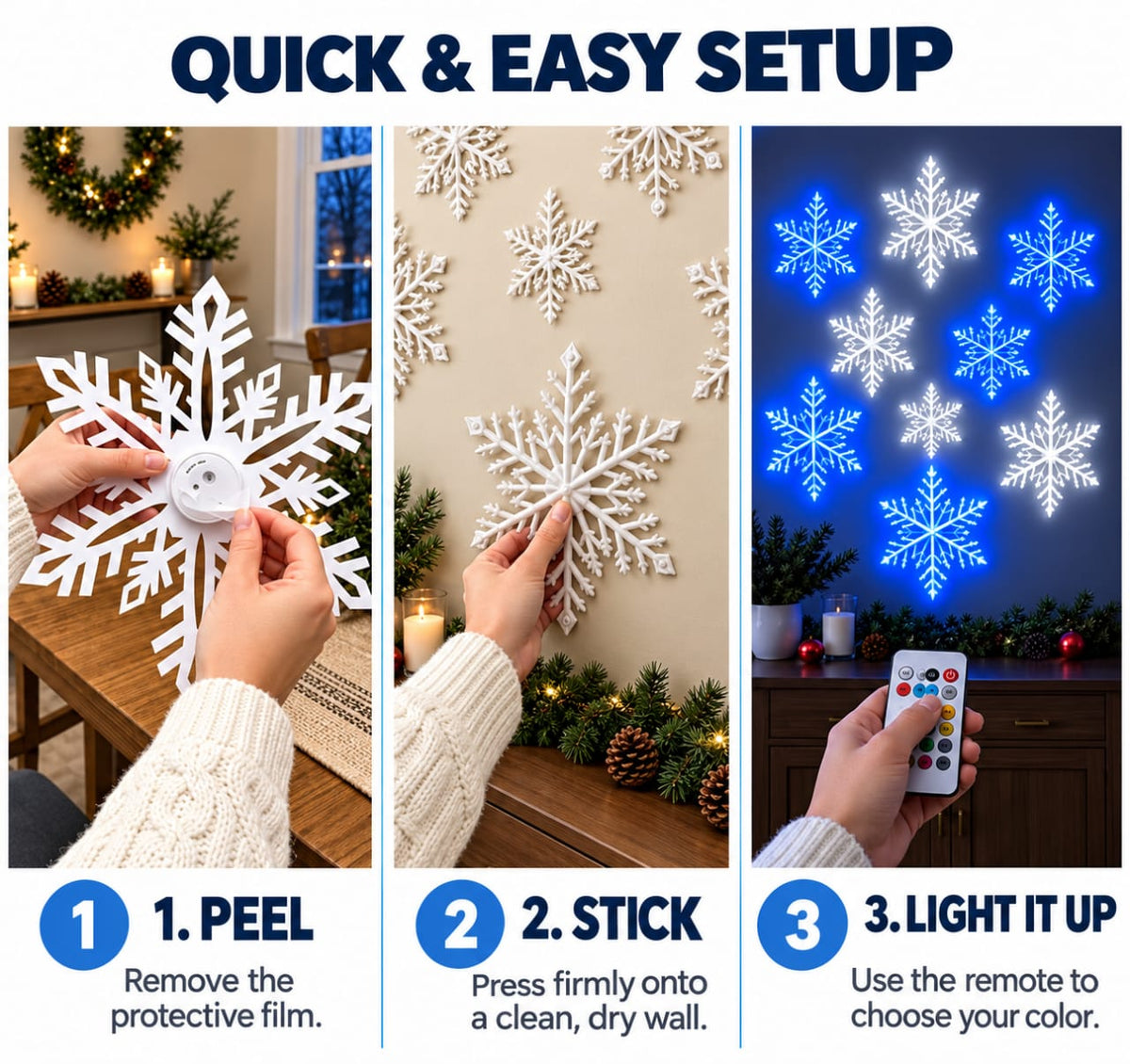 LED Snowflake Wall Set