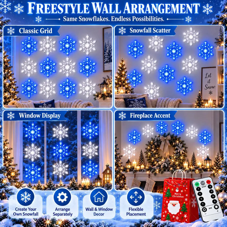 LED Snowflake Wall Set