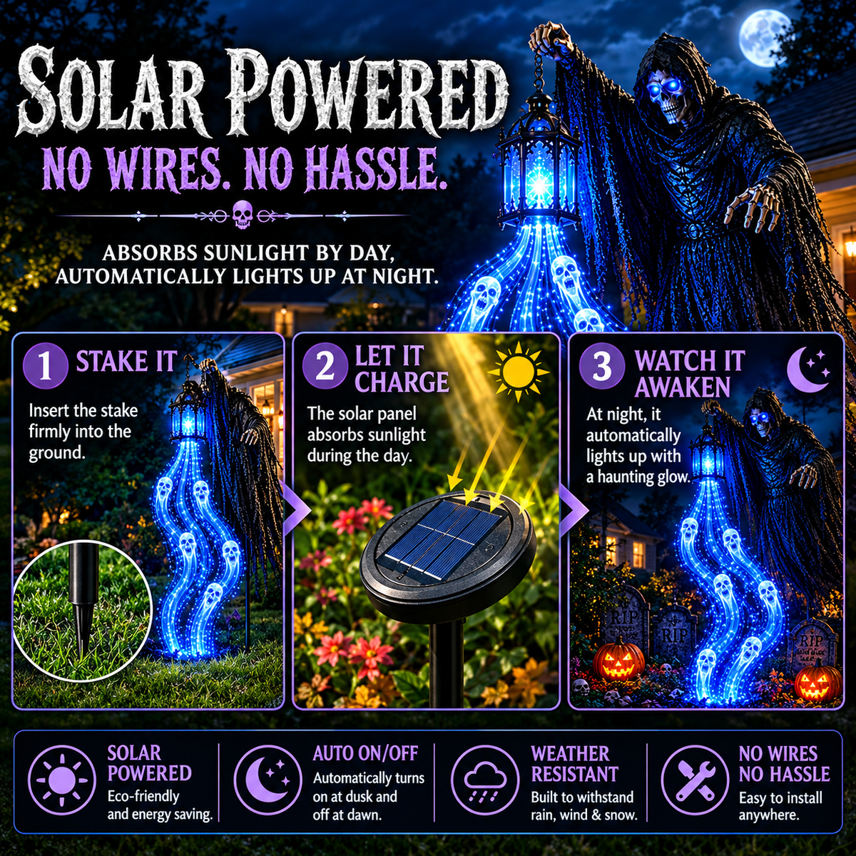 Grim Reaper Soul Harvester Yard Light
