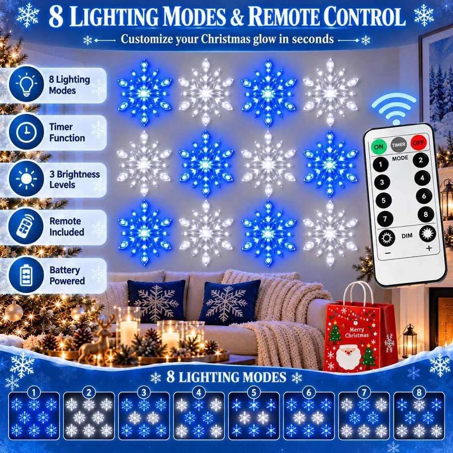 LED Snowflake Wall Set